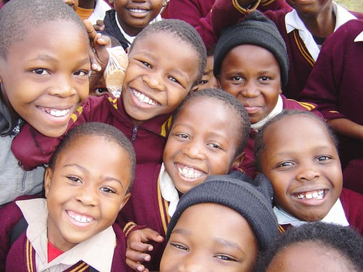 African children smiling